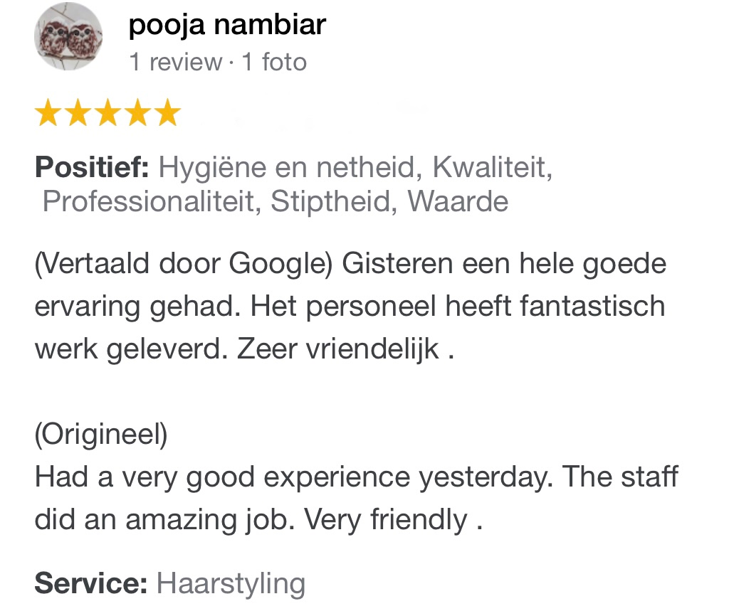 great hair dresser, The Hague, friendly staff